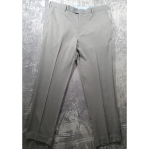 Peter Millar Mens 38x32 Wicking Dress Pants Polyester Light Gray Flat Front